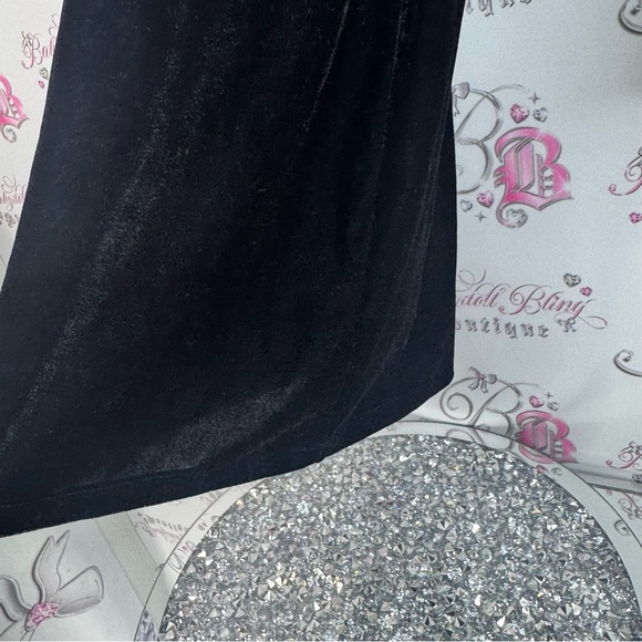 Motel dress crochet open back velour velvet Elegant Black Long Sleeve Dress - Picture 8 of 11